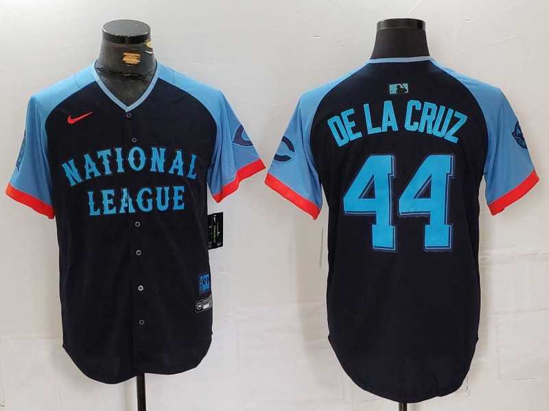 Mens Cincinnati Reds #44 Elly De La Cruz Navy 2024 All Star Limited Stitched Jersey